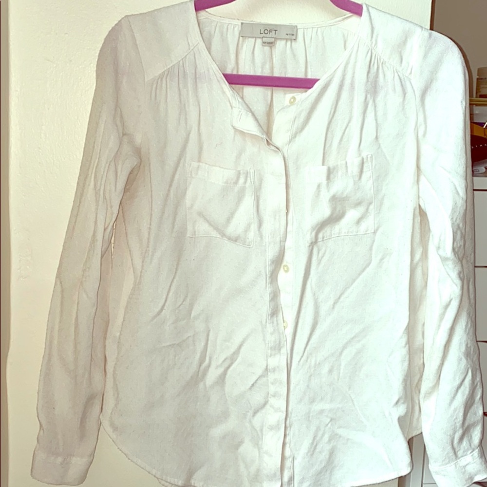 White button up blouse